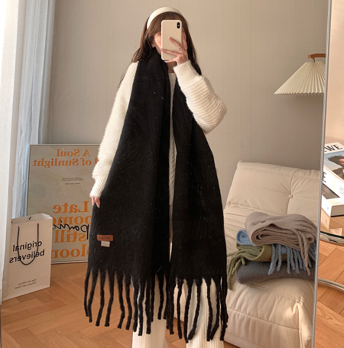 Long Shawl Student Solid Color Versatile Scarf