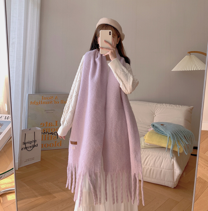 Long Shawl Student Solid Color Versatile Scarf