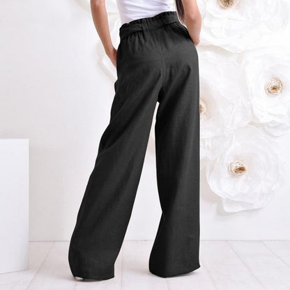 Women Elastic Waist Long Pants