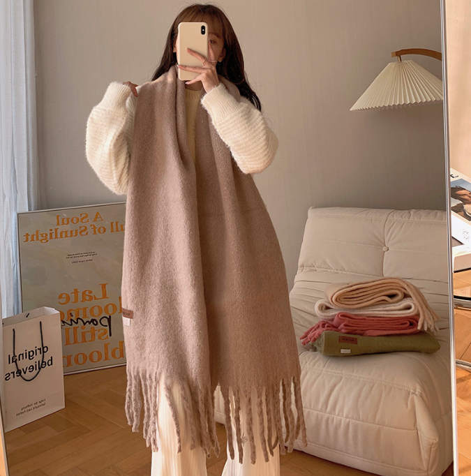 Langer Schal für Studenten, einfarbig, vielseitig einsetzbar