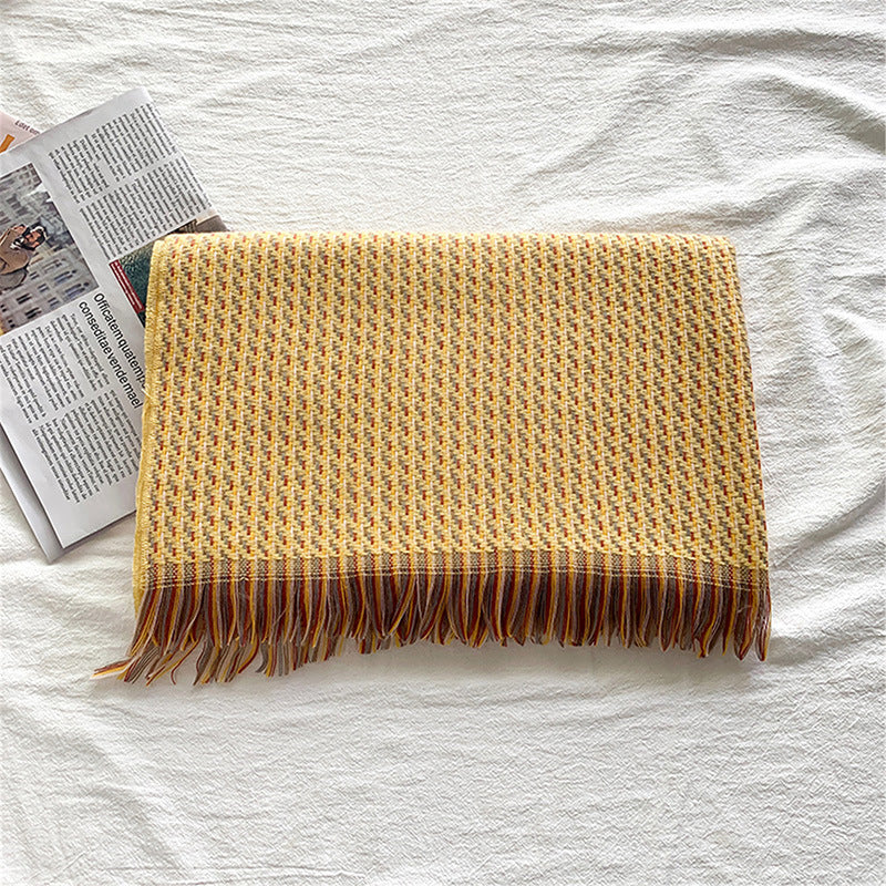 Châle à pampilles chaud en cachemire, écharpe épaisse