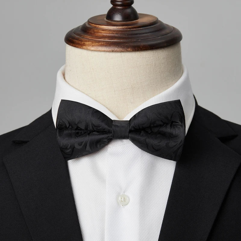 Adjustable Wedding Black Bowtie for Men