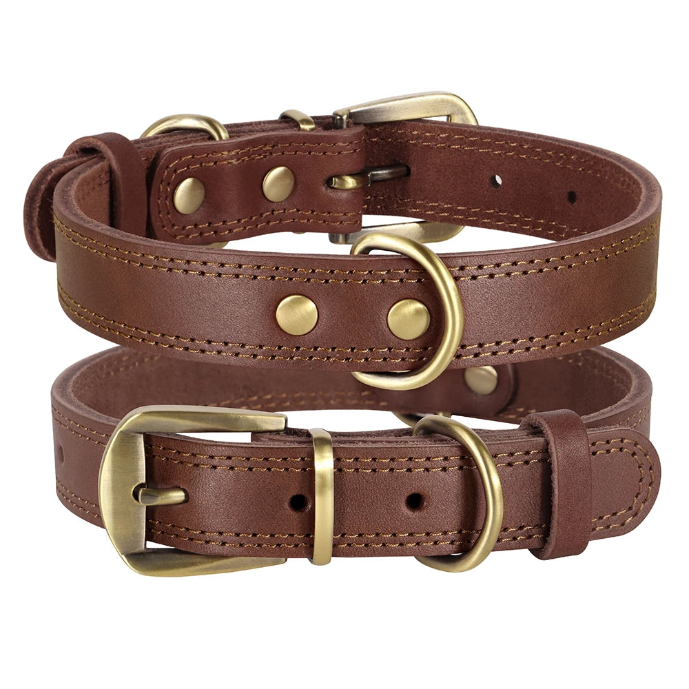 Durable Shepherd Training Genuine Leather Dog Collar