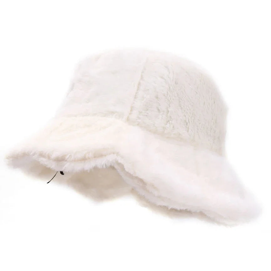 Faux Fur Plush Fisherman Bucket Hat