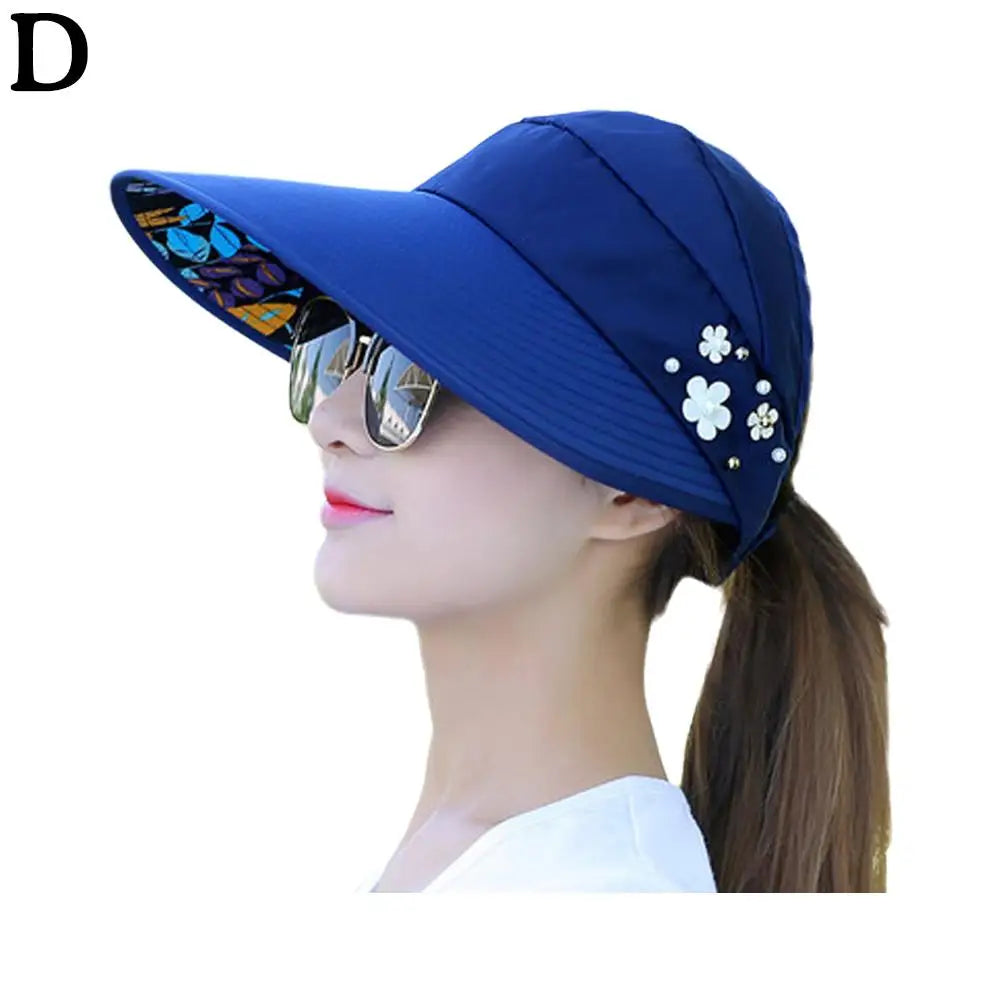 Foldable Tennis WideBrim Women Sun Visor Hat