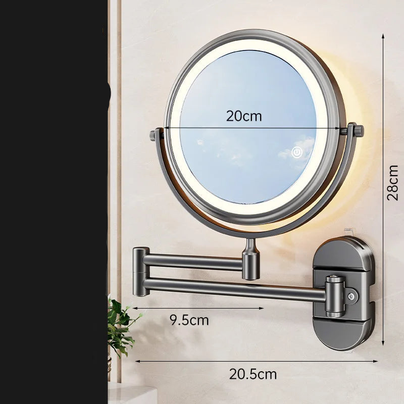 Foldable Magnifying Wall Mounted Vanity Mirror
