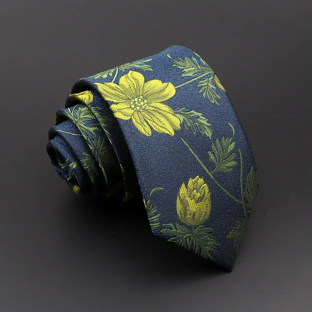 Men's Colorful Feather Patterned Tie