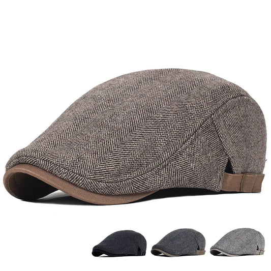 Men's Winter Vintage Wool Flat Hat