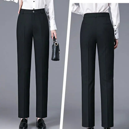 Slim Fit Office High Waist Straight Suit Pants