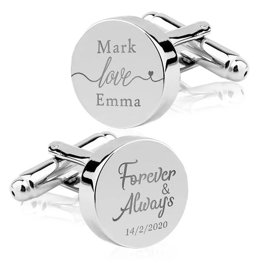 Stainless Steel Initial Engraved Cufflinks