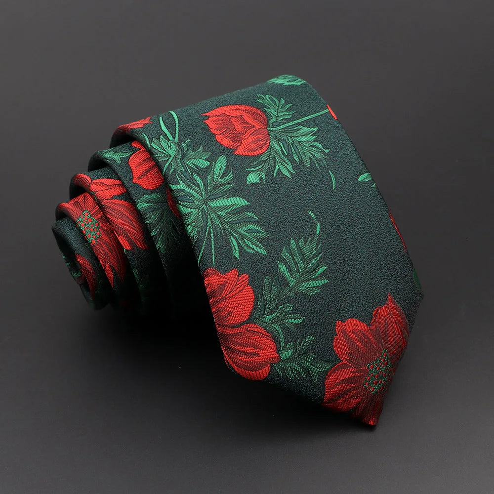 Men's Colorful Feather Patterned Tie