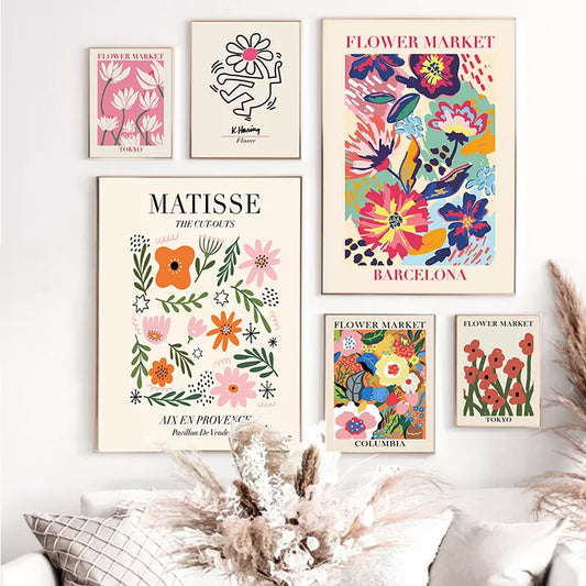 Matisse Canvas Flower Market Poster Wall Art