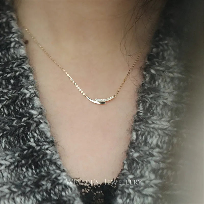 Silver & Gold Crystal Pendant Necklace