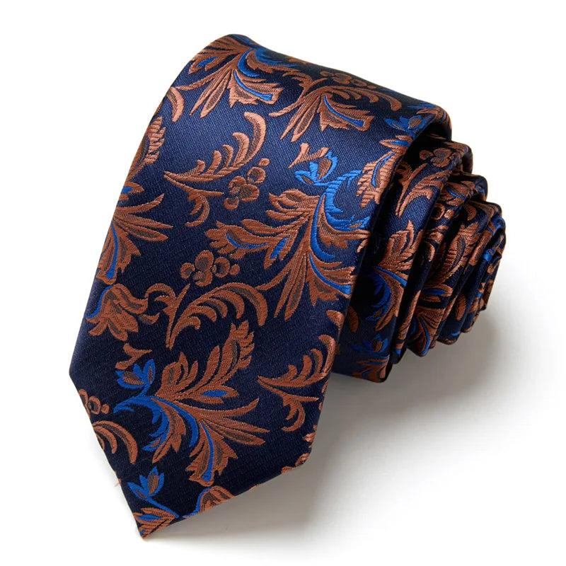 Slim Silk Paisley Floral Tie for Men