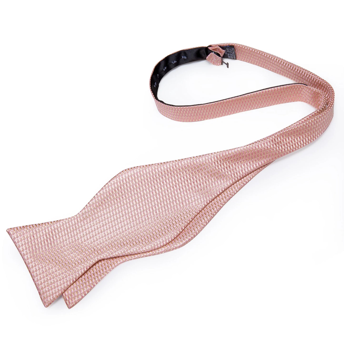Pink Plaid Self-Tie Silk Bowtie Set