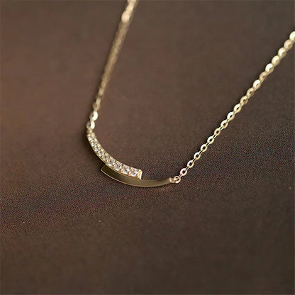 Silver & Gold Crystal Pendant Necklace