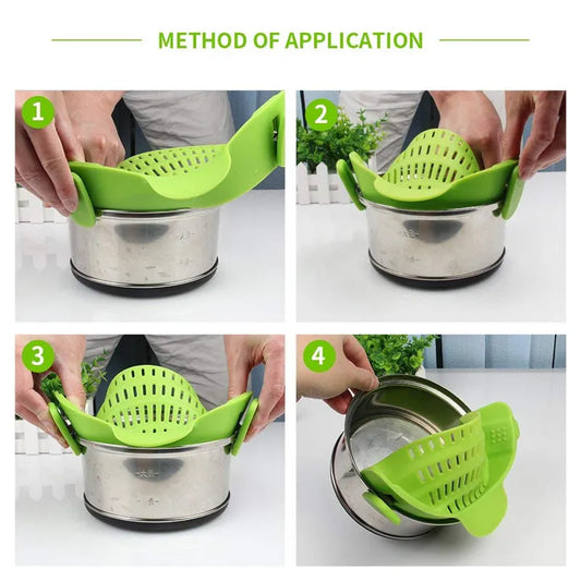 Clip-On Silicone Strainer For Pan/Pot