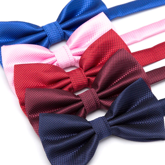 Unisex Solid Color Bow Tie – Adjustable Pre-Tied Butterfly Bowknot