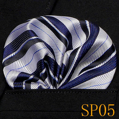 Solid Dots & Stripes Pattern Handkerchief