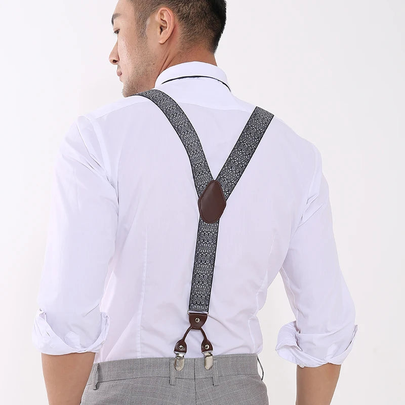 Vintage Paisley Suspenders for Men Groom