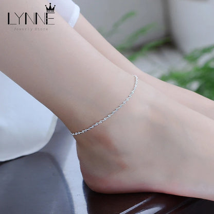 Twisted Weave Chain Sterling Silver Anklet bracelet