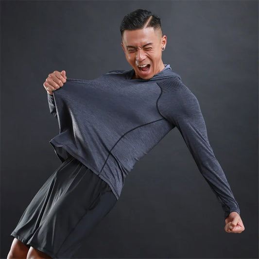 Autumn Compression Hoodie - Tight Fit Sports Jogging Pullover