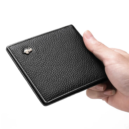 Genuine Leather Men's RFID Bifold Wallet with Zipper Coin Purse