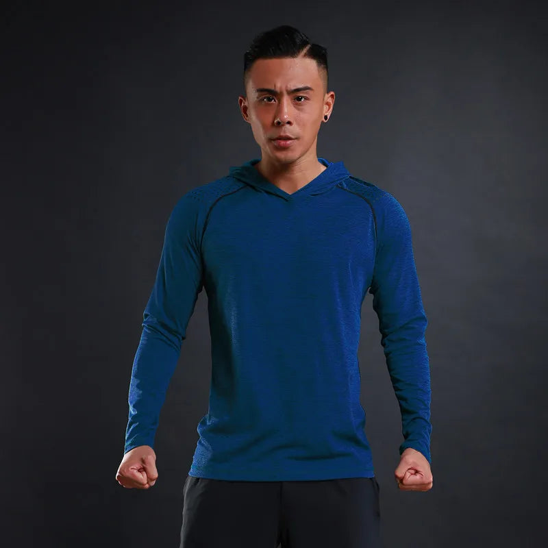 Sweat à capuche de compression d'automne - Pull de jogging sportif ajusté