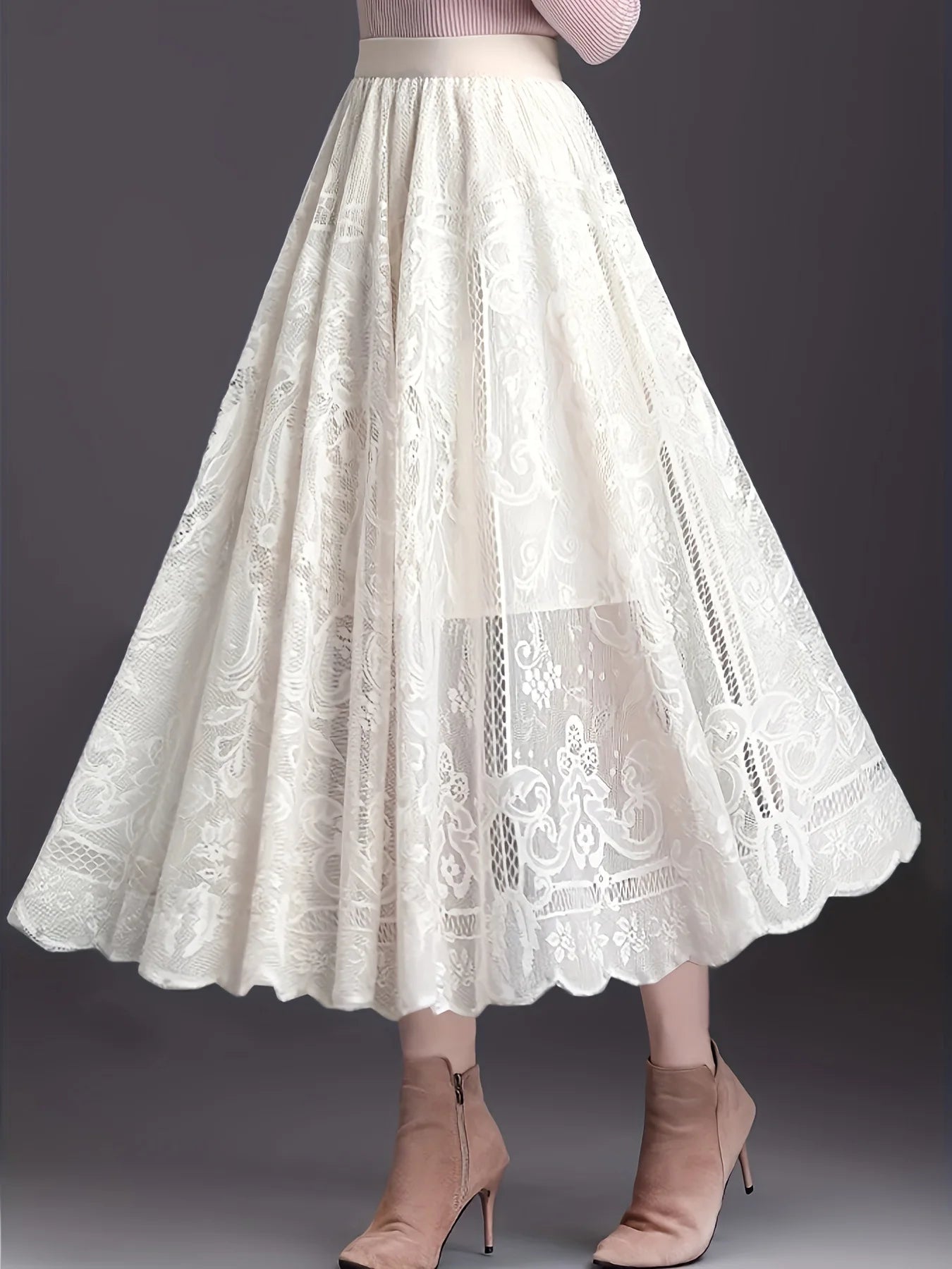 high waist a line skirt