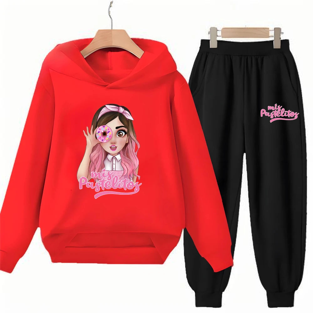 Kids Cartoon Hoodie Sweatshirt Pants Set