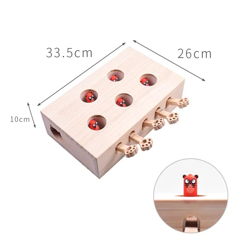Kitten Indoor CatchMice Game Interactive Wooden Toys