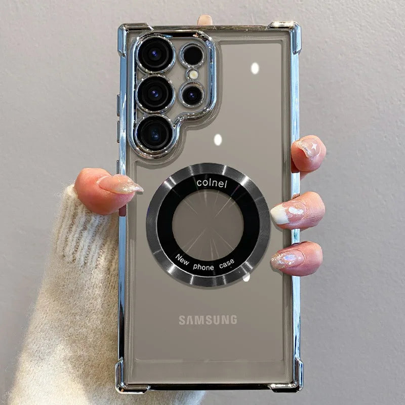 Luxury Magsafe Plating Clear Samsung Galaxy Case