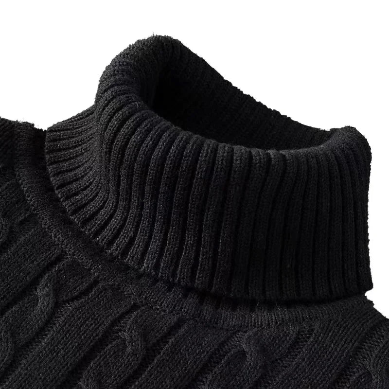 Men's Thin Elastic Knitted High Neck Sweater