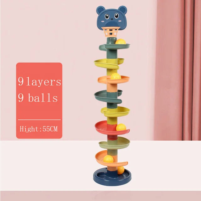 Montessori Rolling Ball Pile Tower Children Educational Toys