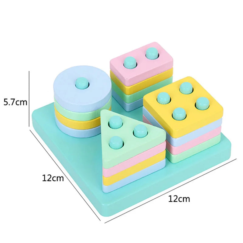 Montessori Wooden Sorting Stacking Toys Puzzle For Toddlers
