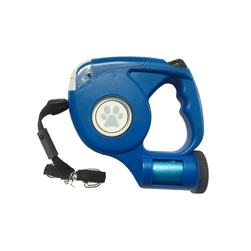 Night Travel Automatic LED Dog Leash With Garbage Bag