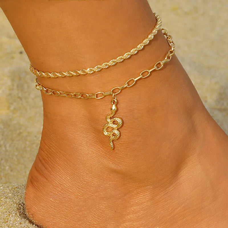 Pearl Chain Pendant Anklet
