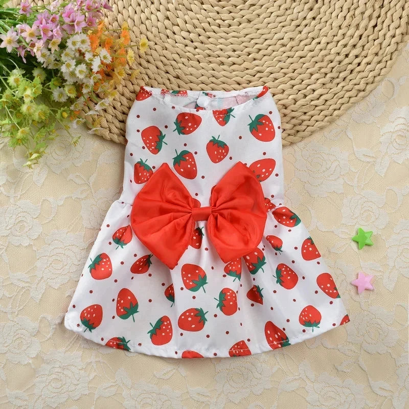 Pet Printed Bow Skirts - Designer Dog Apparel