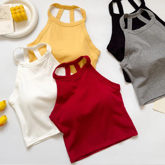 Débardeur en maille à épaules dénudées pour femme