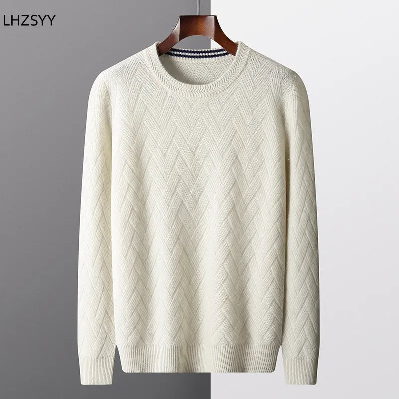 Men' Sweater - Winter O-Neck Mat Pullovers Long Sleeve