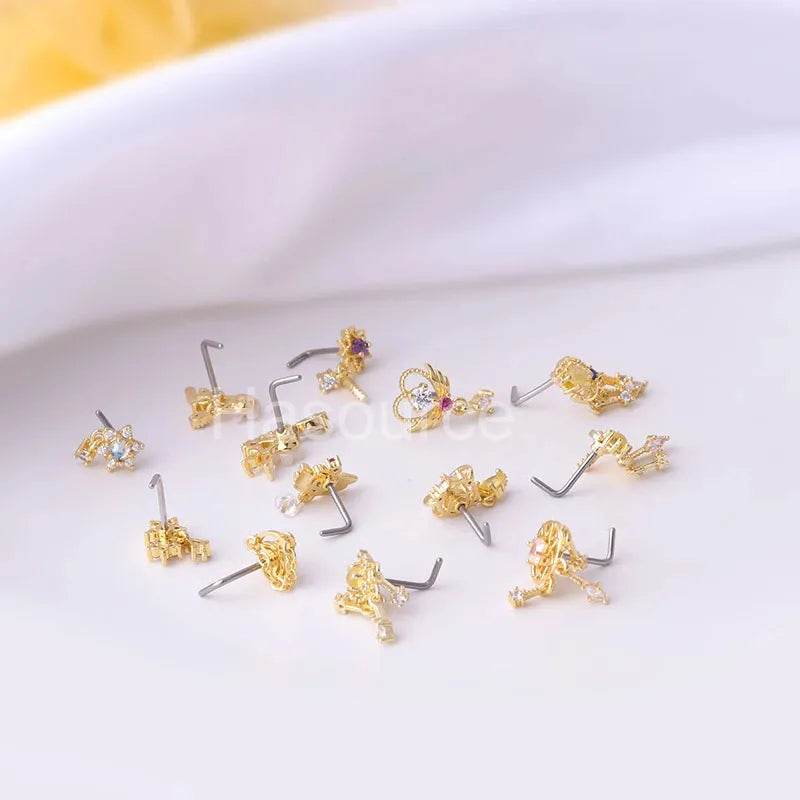 1Pcs Surgical Stainless Steel Screw Nose Ring