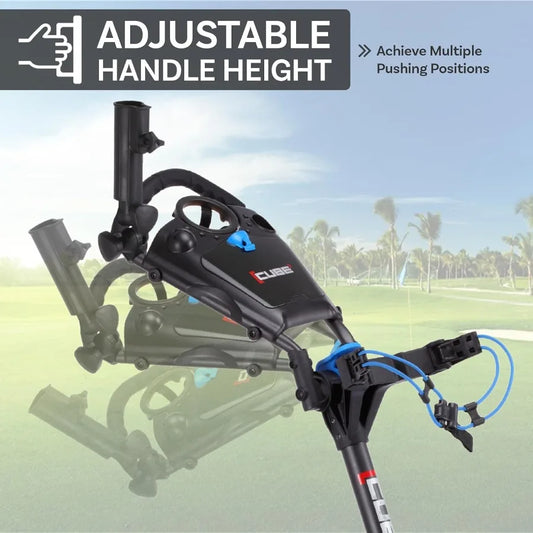 3-Wheel Push Pull Golf Cart Lightweight Smallest Folding Design