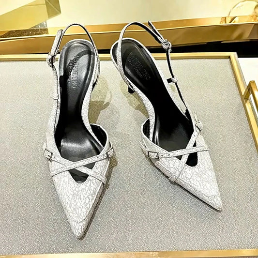 Sandales à talons hauts avec strass et paillettes pour femmes