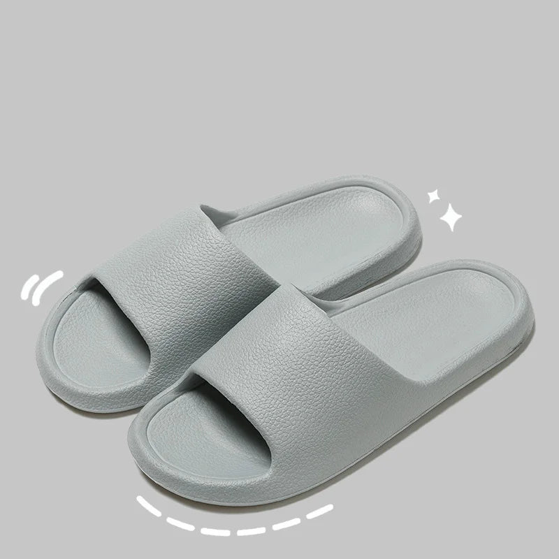 Solid Flat Lightweight Indoor Bathroom Slippers