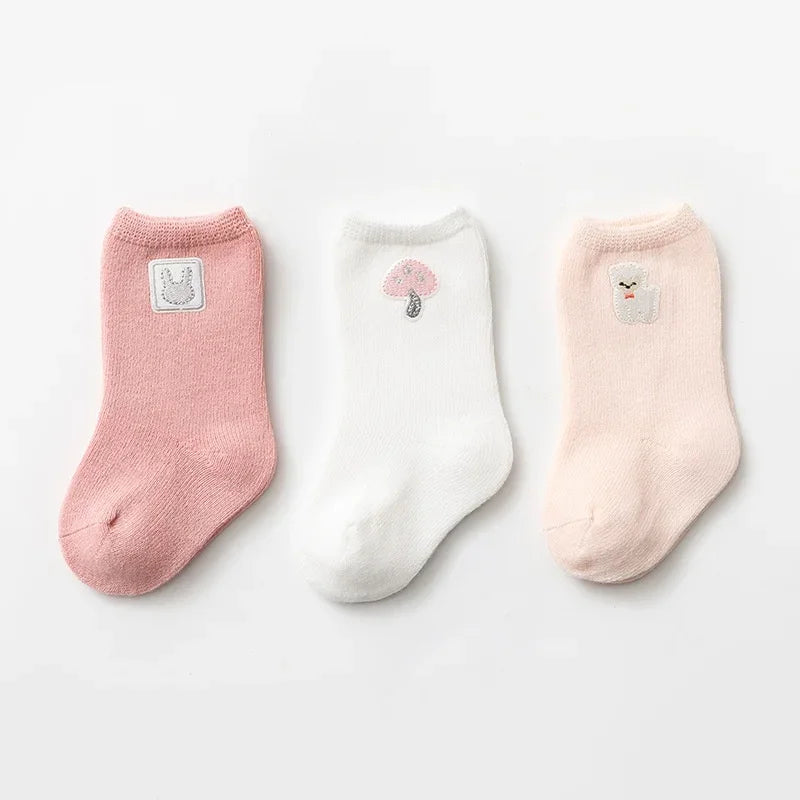 3Pairs/set Baby Socks Cute Newborn Baby Kids Cartoon Cotton Socks