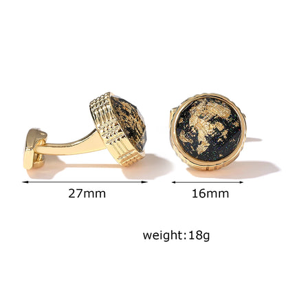 Gold Personalized Round Cufflinks