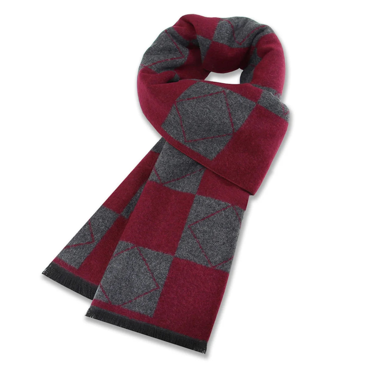 Knitted Wool Plaid Men's Scarf