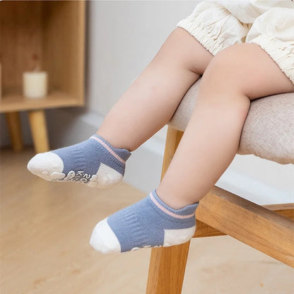 5 Pairs Non-slip Baby Socks Cotton Kids Boy Baby Socks