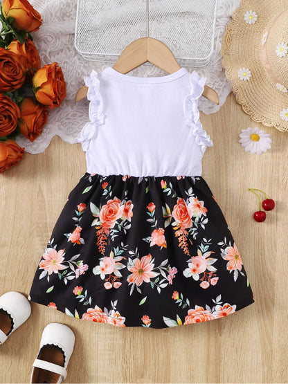 Summer Long Skirt Sleeveless Printed Dress