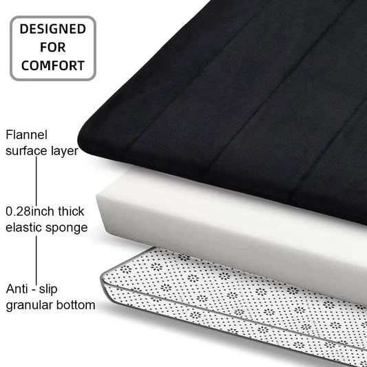 Tapis de salle de bain en éponge à mémoire de forme antidérapant